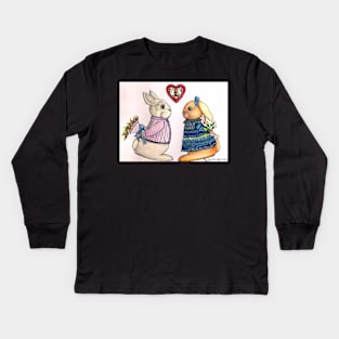 True love furever - two sweet bunnies in love Kids Long Sleeve T-Shirt